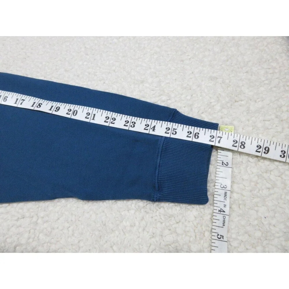 Cabela's blue antique 1/4‎ zip pullover, slub yarn